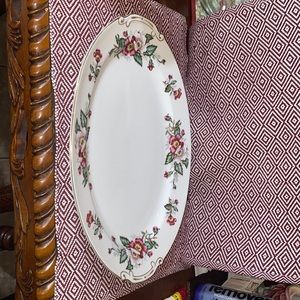 Vintage HIRA Fine China: PRAIRIE ROSE PATTERN, 16"x11.5" Large Serving Platter